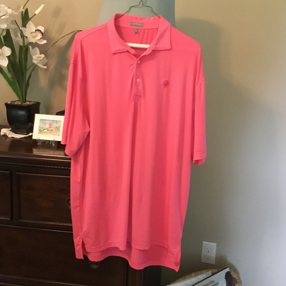 Peter Millar-EUC-Men’s Hot Pink Summer Comfort Golf Polo